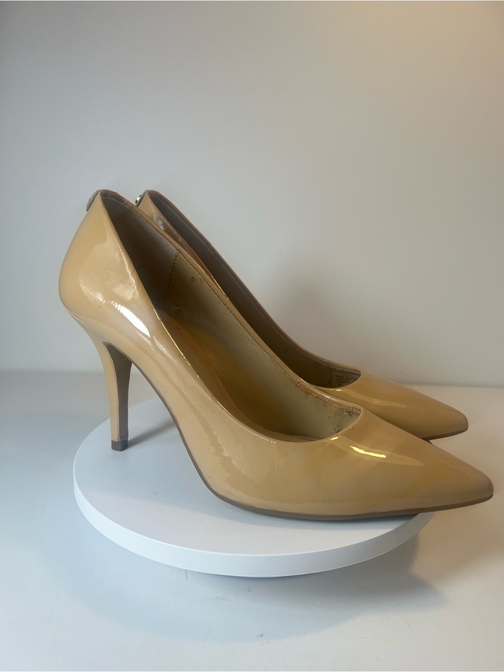 Michael Michael Kors Nude Patent Leather Pointed Toe Pumps